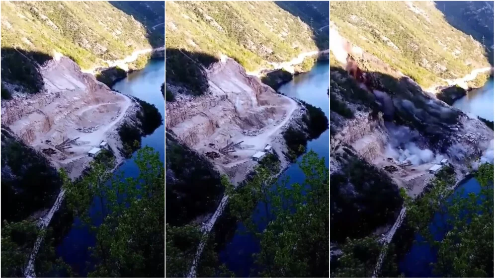 Pogledajte razmjere ogromnog odrona u kamenolomu kod Mostara (VIDEO)