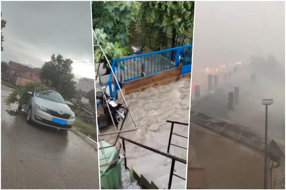 APOKALIPTIČNE SCENE! LJUDI POVRIJEĐENI, VOZILA RAZLUPANA, BUJICE Pogledajte posljedice stravičnog nevremena u Srbiji