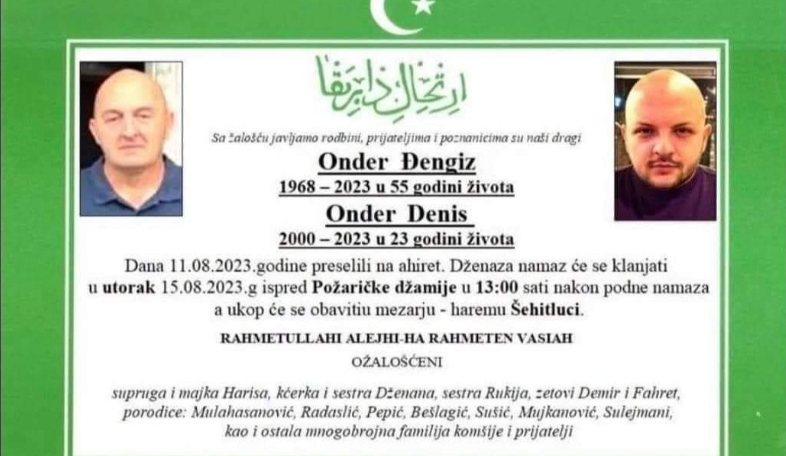 Danas sahrana oca i sina koje je ubio Nermin Sulejmanović