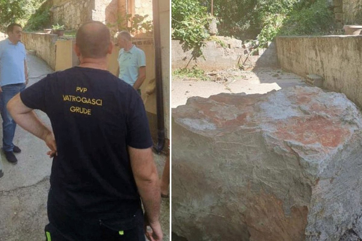 Ogromna stijena se urušila pred vrata kuće