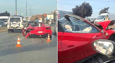 Skupocijeni Ferari RASTUREN NA KOMADE: Bježali od Hitne pomoći misleći da je policija, pa slupali automobil