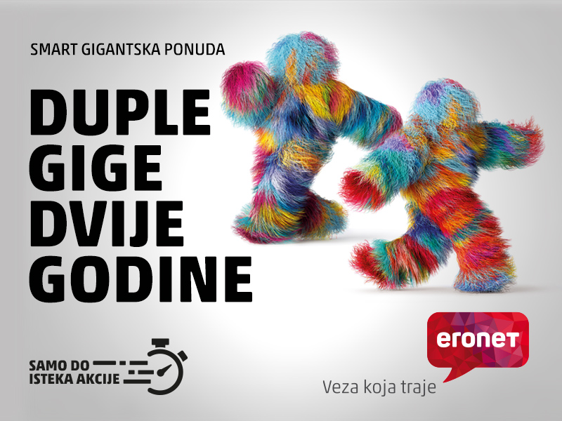Jedinstvena Eronet ponuda ograničenog trajanja: Duple gige dvije godine