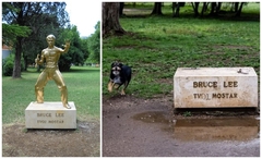 Od Brusa Lija ni traga ni glasa, Mostarci ostavljali svijeće na mjestu gdje je bio spomenik