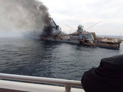 Evo kako je potonuo brod ruske ratne mornarice "MOSKVA" /VIDEO/