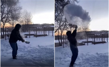 Snimak na TikToku najbolje prikazuje stanje u Montani: Na -45 stepeni izlio ključalu vodu