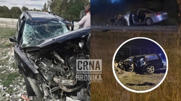 Mladići u Passatu se trkali po Živinicama pa se zabili u Audi: Pogledajte video sa mjesta nesreće