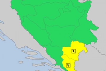 Žuto upozorenje za Trebinje i Foču
