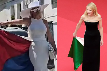 Jelena Karleuša iskopirala Cate Blanchett: Na glasanju u Beogradu pojavila se u haljini s trobojkom