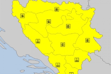 Žuto upozorenje za Banjaluku, narandžasto za Trebinje